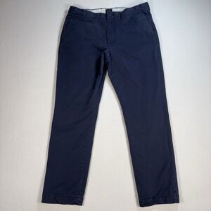 J.Crew 770 Straight Flannel Lined Cabin Pants Mens 34x29* Navy 100% Cotton AT392